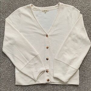 Madewell Ivory Button-Up Cardigan